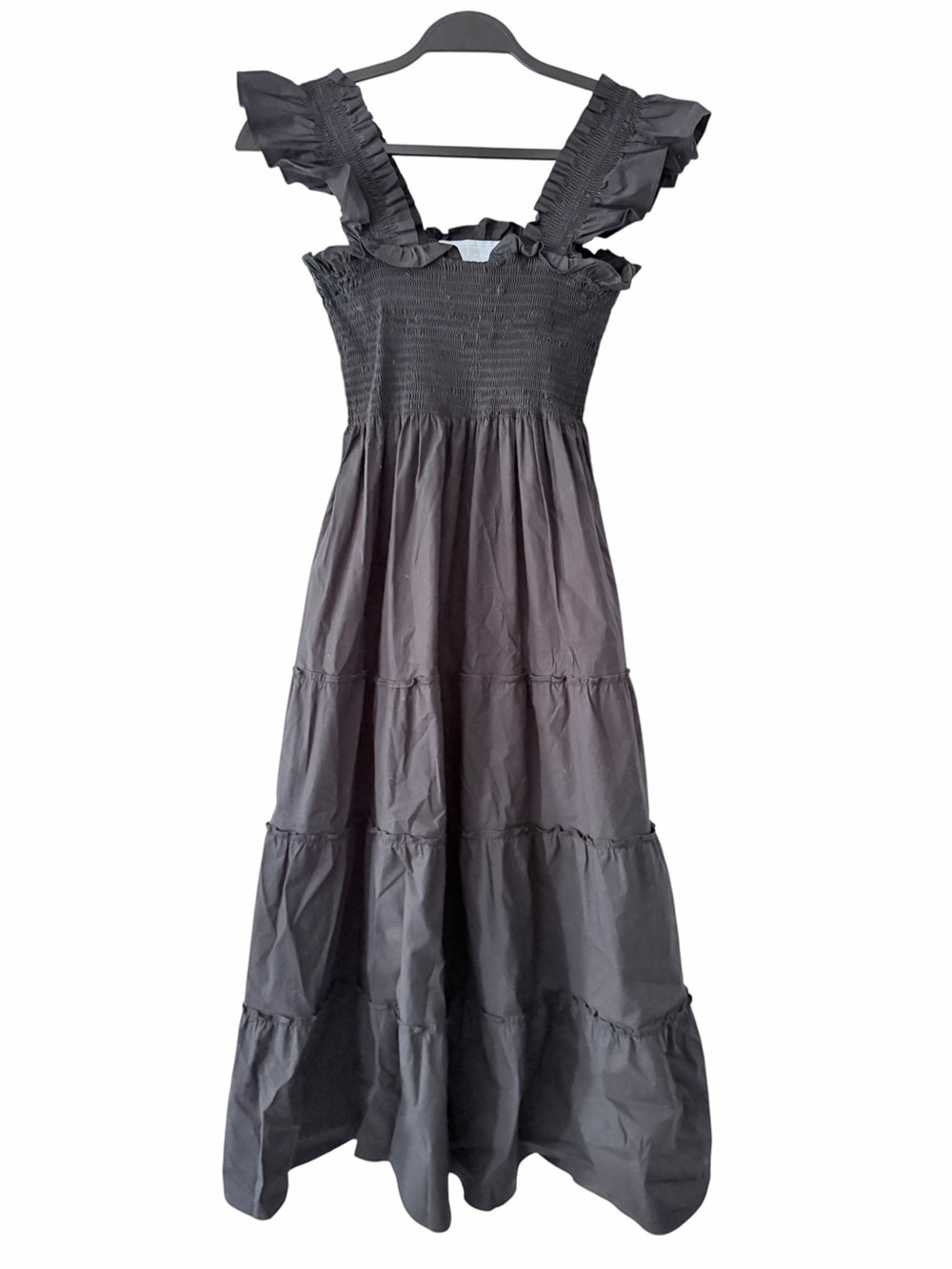 Hill House Black black smoked Maxi Dress with Ruffle Straps - Picture 4 of 7